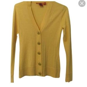 Tory Burch bright yellow cardigan